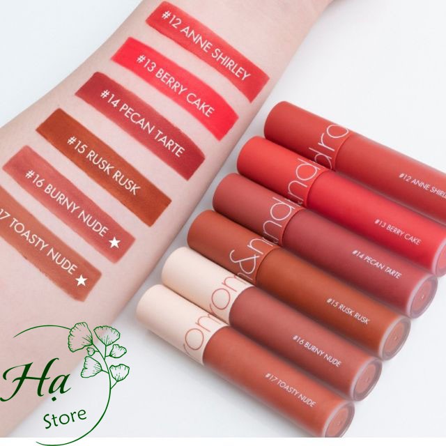 ✔️FREESHIP✔️ Son Kem Lì Romand Zero Velvet Tint 5 màu Giữ màu siêu lâu, siêu đẹp cực kì thích hợp khi đi ra ngoài