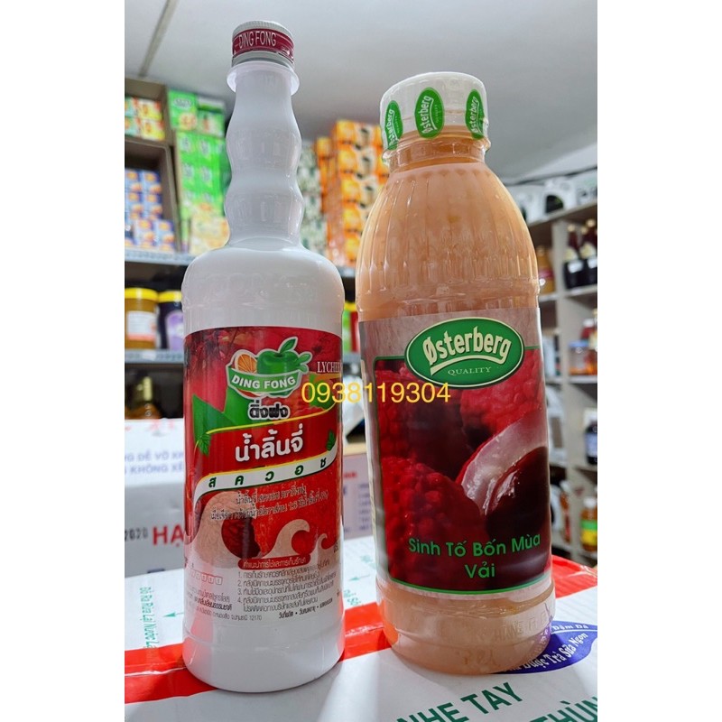Mứt Sinh Tố  Đào Dâu Vải Việt Quất Táo ổi chanh dây kiwi Osterberg 1 Lít - DỦ VỊ —-