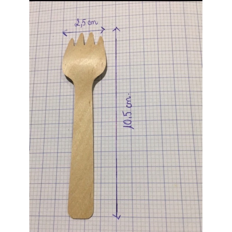 Combo 10 dĩa giấy bã mía 16cm + 10 muỗng gỗ hoặc 10 nĩa gỗ