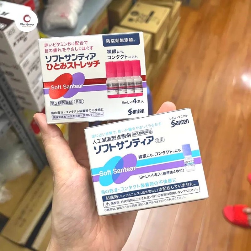 Nước nhỏ mắt nhân tạo Santen Soft Santear Nhật Bản - Hộp 4 lọ x 5ml