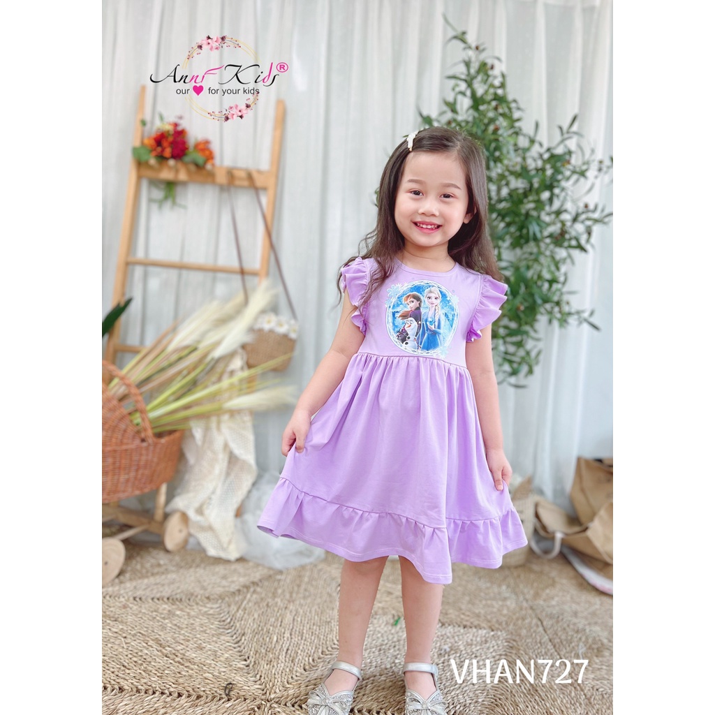 ĐẦM THUN ĐUÔI CÁ ELSA HỒNG CHO BÉ GÁI