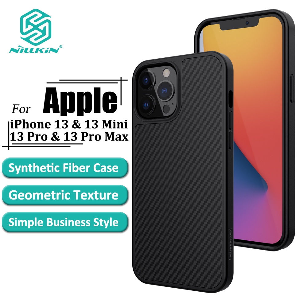Ốp Điện Thoại Nillkin Sợi Carbon Tổng Hợp Siêu Mỏng Bảo Vệ Chống Sốc Cho iPhone 13Pro/13ProMax/13Mini