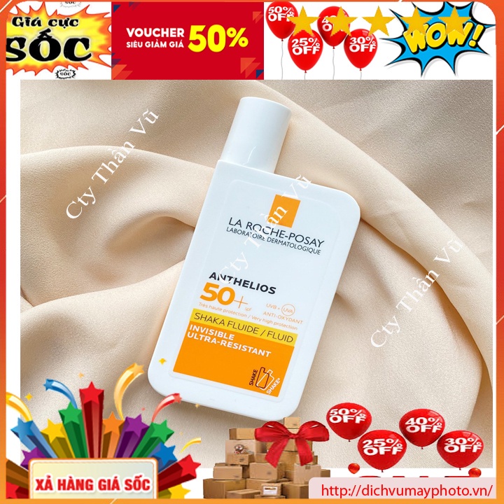 Kem Chống Nắng La Roche-Posay Anthelios Invisible Fluid SPF50+ dung tích 50ml Lỏng Nhẹ, Không Gây Bết Dính