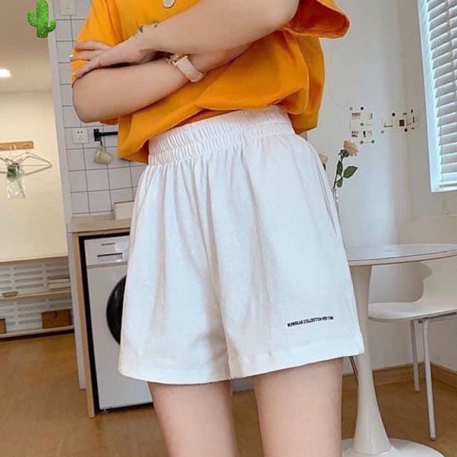 Quần short thêu chữ vải kate đũi cao cấp(B.C/.U.N.G)