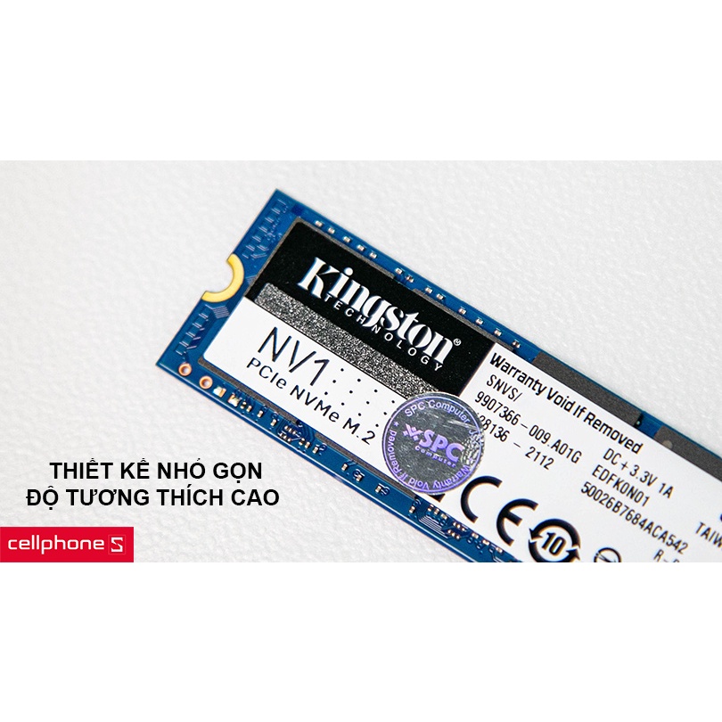 Ổ cứng SSD Kingston NV1 NVMe PCIe M.2 tốc độ 2100/1700MB/s
