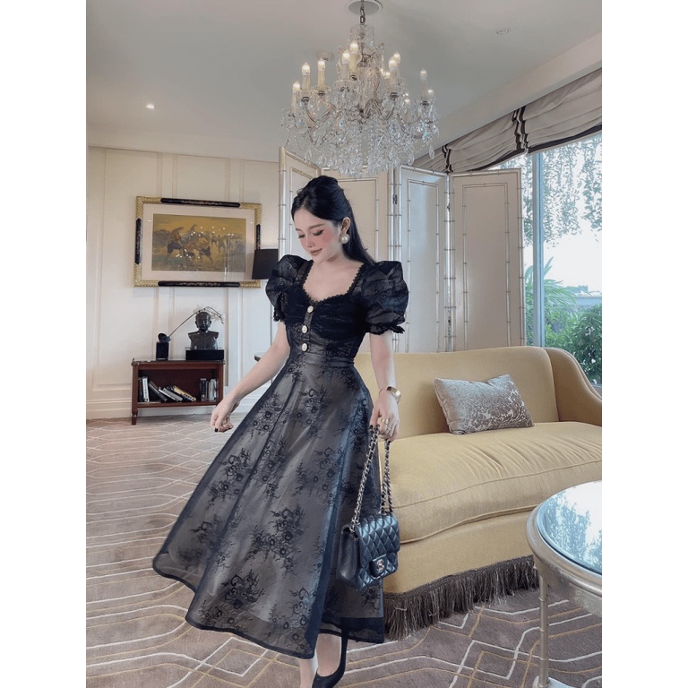 (Free ship) Mẫu Đầm Ren Tay Vuông Cực Sang Chảnh Đủ Size Từ 40-55KG UP HHP Fashion