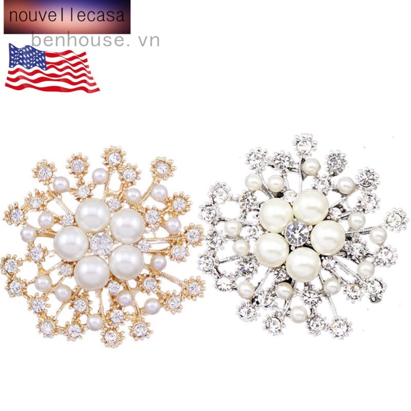 Trâm cài áo đính ngọc trai nhân tạo xinh xắn cho nữ