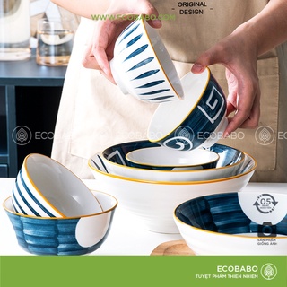 Bát sứ họa tiết trúc hoài cổ trang trí bàn ăn cao cấp phong cách nhật bản Ecobabo