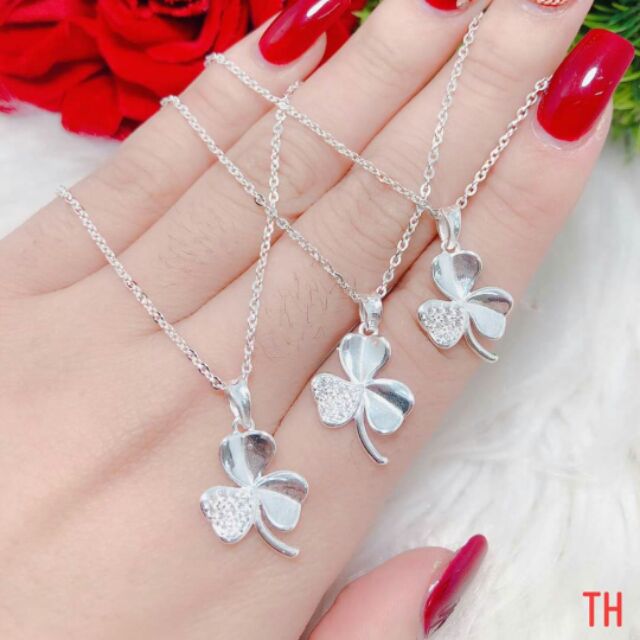 DÂY CHUYỀN BẠC CỎ 3 LÁ MAY MẮN