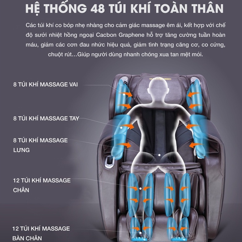 Ghế Massage Toàn Thân Cao Cấp 4D MAXXSPEED E550 - Bảo hành Chính hãng