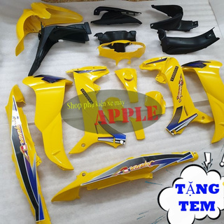 Dàn áo xe Jupiter V nhựa ABS cao cấp màu Vàng [KÈM TEM] Bộ vỏ nhựa xe Jupiter V - SPA-DG-JuV