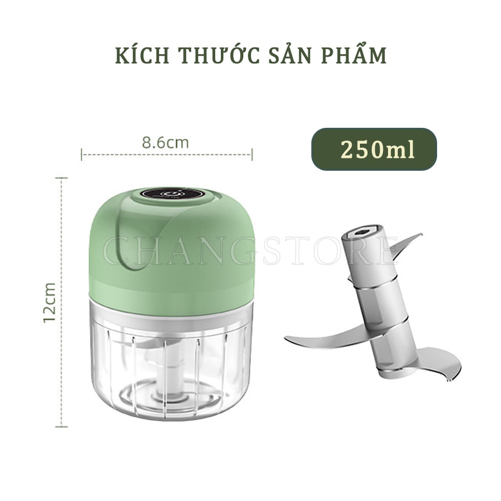 Máy Xay Tỏi Ớt Cầm Tay Mini Xay Củ Quả Đồ Ăn Dặm Sạc USB Siêu Tiện Lợi Mẫu Mới