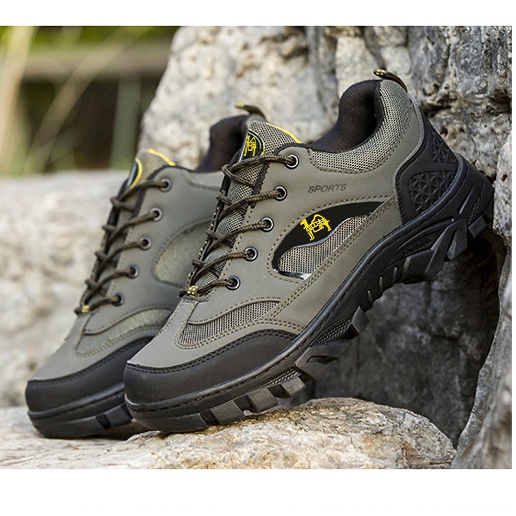 ( Anht thật + Video) Giày Thể Thao Nam  Đế Tăng Ma Sát Màu Xám Đen