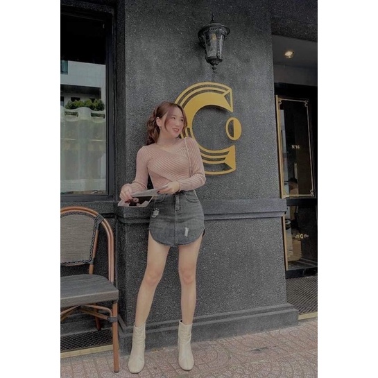 Áo Bo Tăm Choker Vạt Chéo