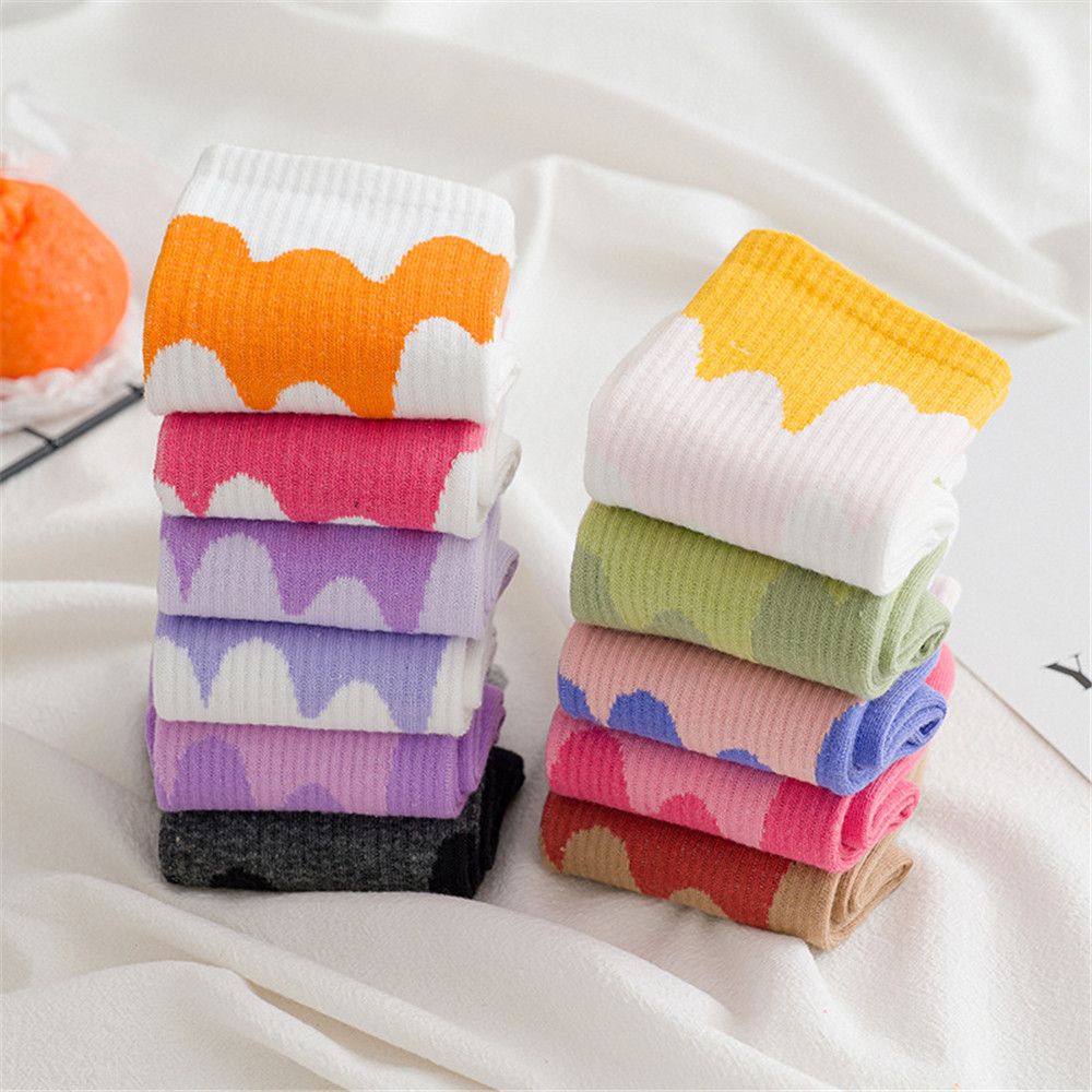 Đôi Vớ In Hình Que Kem Cầu Vồng Phong Cách Harajuku Sáng Tạo Dễ Thương Cho Nam Nữ Mihan1
