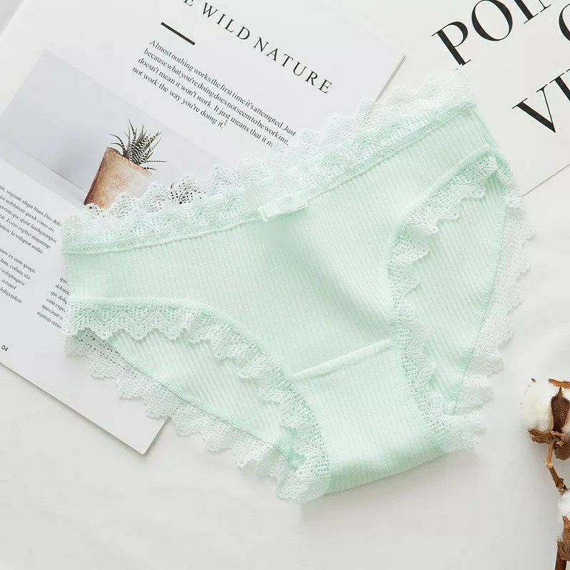 Quần lot cotton tăm viền ren kháng khuẩn CHUNCHUN, quần chíp thấm hút mồ hôi. | BigBuy360 - bigbuy360.vn