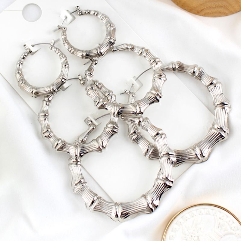 Khuyên Tai Tròn Lớn Bằng Tre Cho Nữ