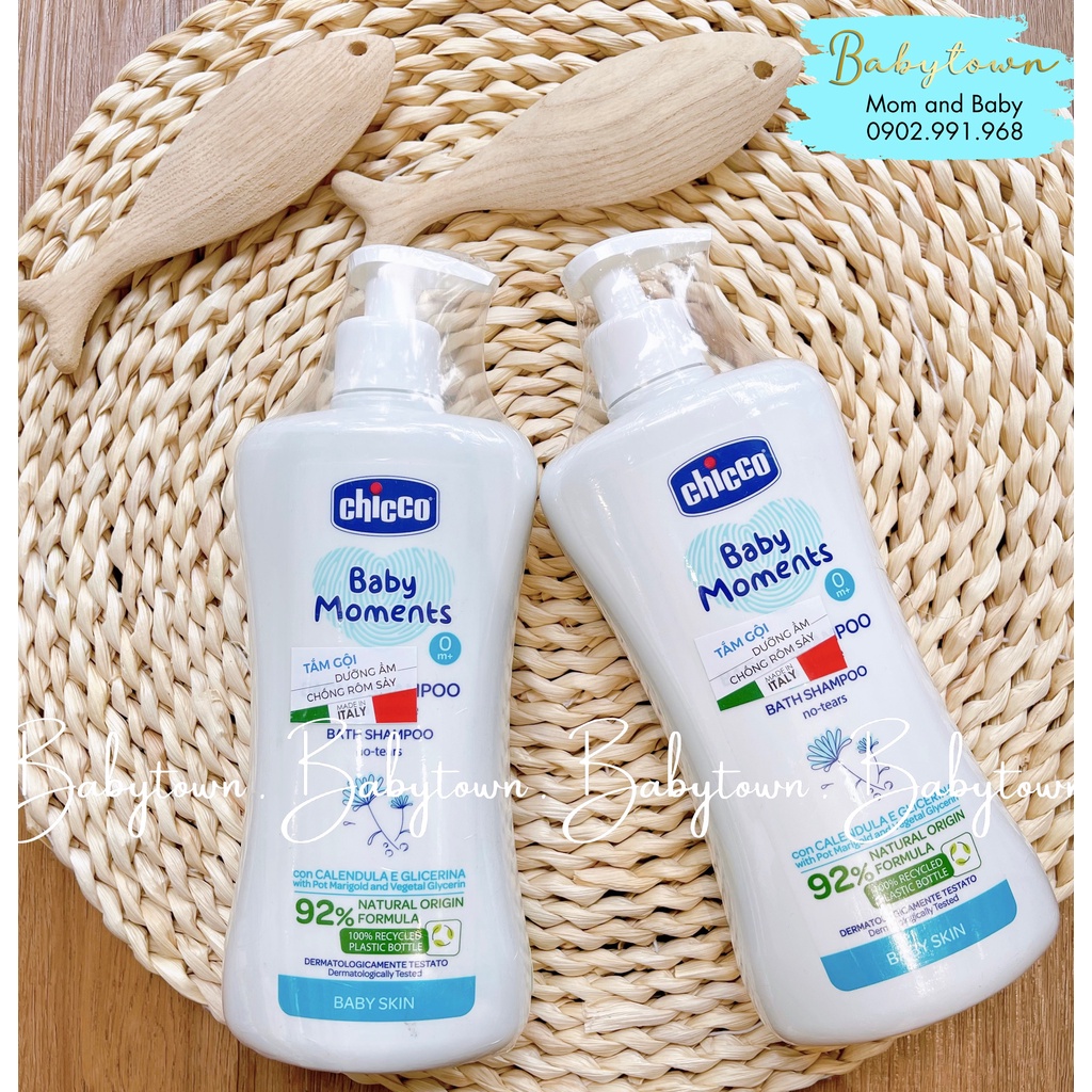 Sữa tắm gội chiết xuất Hoa cúc 0M+ Chicco 500ml, 200ml