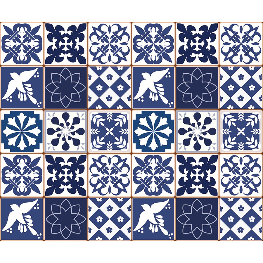 Decal Gạch Bông C62 - Set 30 ô 20x20cm - Decal dán tường, dán bếp, Trang trí nhà cửa - Viet Decor