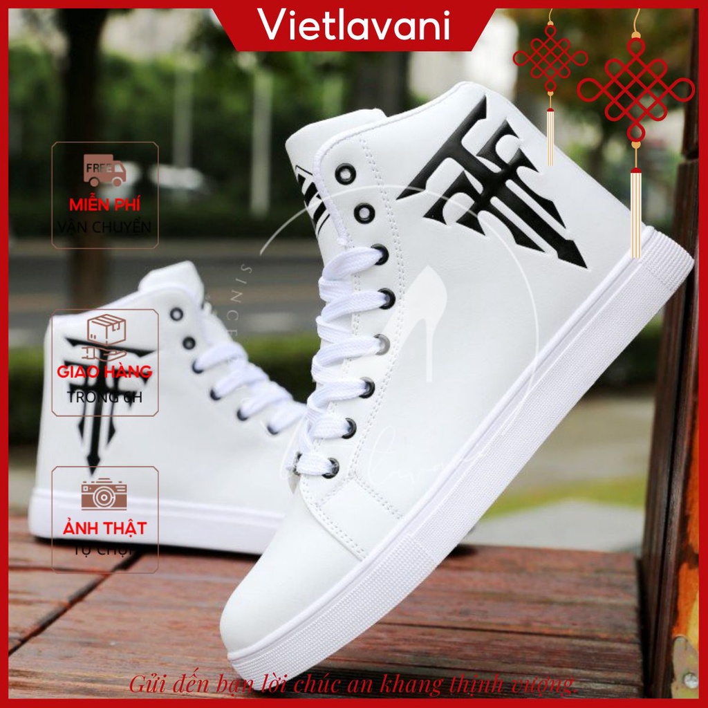 Giày Nam Thể Thao Nam Cao Cấp Hot Trend  Giầy Trắng Cao Cổ Sneaker Nam Nữ - LNT5