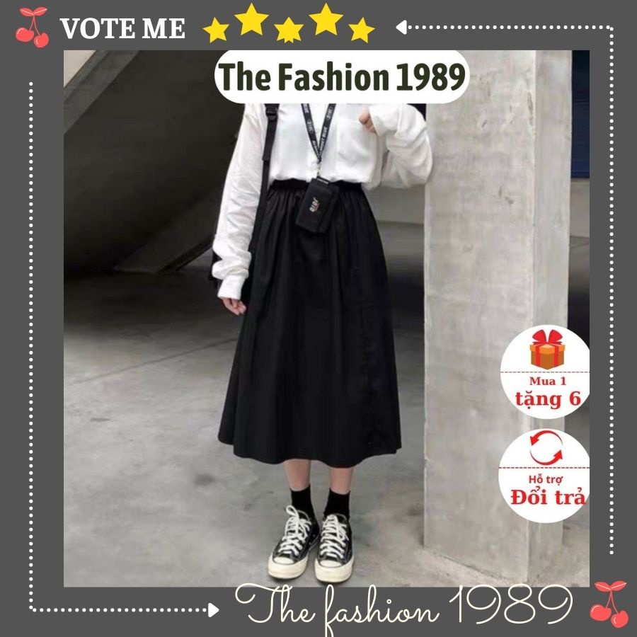 Chân váy đũi xoè ulzzang (ảnh thật tự chụp kèm video) 3 màu trắng đen be siêu xinh | BigBuy360 - bigbuy360.vn