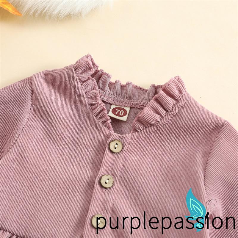 Đầm Nhung Dài Tay Dáng Chữ A Cổ Bèo Màu Trơn Cài Nút Thời Trang Mùa Thu Cho Bé Gái