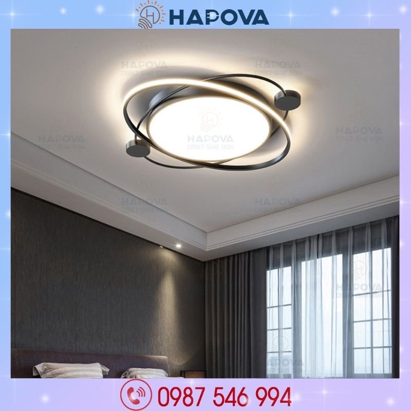 Đèn ốp trần phòng khách 3 chế độ ánh sáng HAPOVA PESER 1014 + Tặng kèm khiển