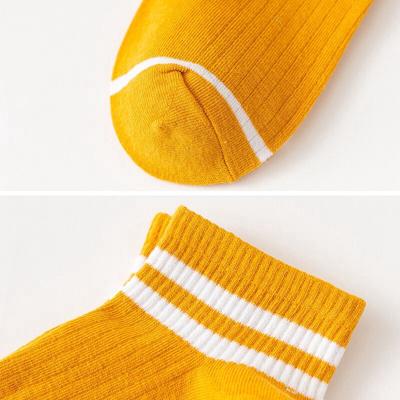 Vớ ECMLN cotton cổ cao tới mắt cá chân họa tiết kẻ sọc thoải mái dành cho nữ