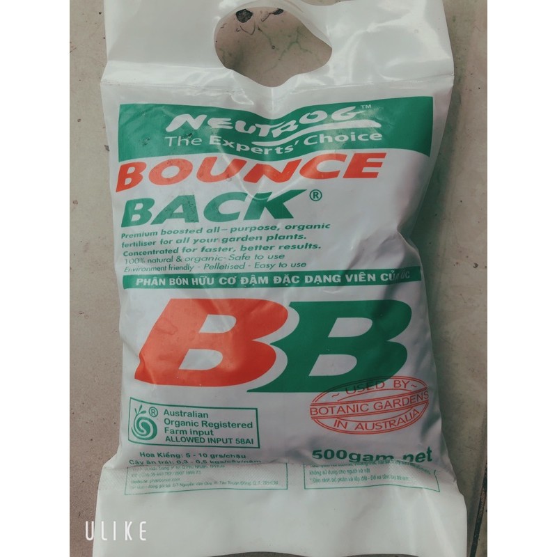 Phân hữu cơ tan chậm Bounce Back 500gr