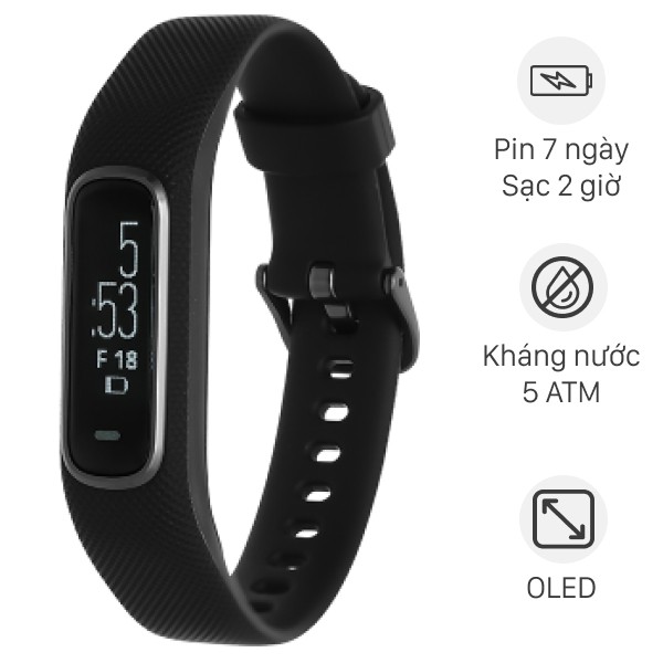 Vòng đeo tay thông minh Garmin Vivosmart 4 dây silicone