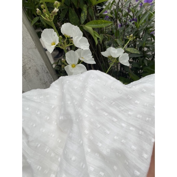 Vải boi hạt cotton không dãn may váy áo xinh