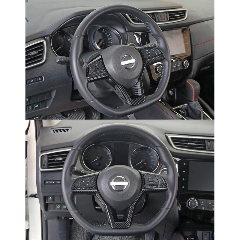 Khung Trang Trí Vô Lăng Bằng Sợi Carbon Cho Nissan Rogue Altima Sentra Kicks LEAF Versa