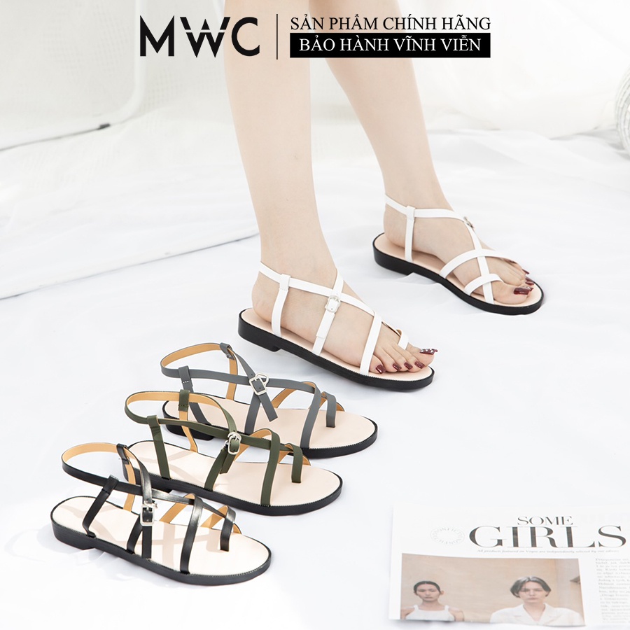 Giày Sandal MWC Đế Bệt Quai Chéo Phong Cách Chiến Binh NUSD- 2588