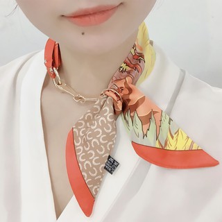 Khăn Lụa Công Sở Kèm Móc Kim Loại Cao Cấp