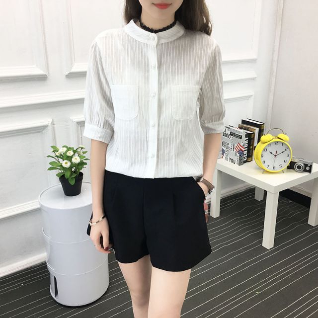 Áo sơ mi nữ cổ trụ?freeship🍑, nhập mã {CVD5K} giảm ngay 5k, áo đẹp giá yêu | WebRaoVat - webraovat.net.vn