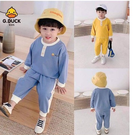 Bộ dài tay thu đông cao cấp cổ 2 khuy cho bé trai bé gái sơ sinh 5-14kg, vải cotton len xuất xịn