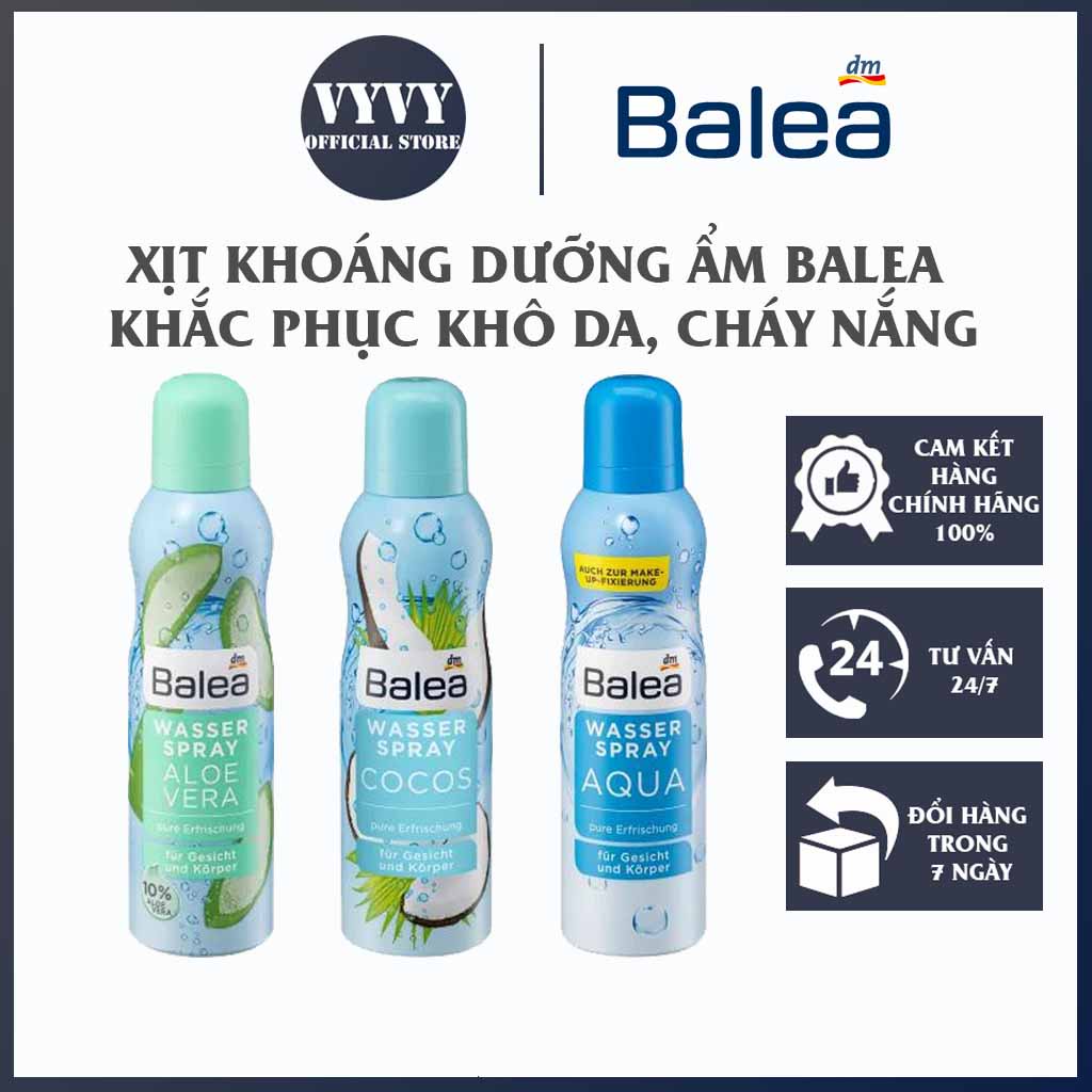 Xịt khoáng dưỡng ẩm Balea, dạng phun sương giúp thẩm thấu nhanh 150ml - VyVy Store