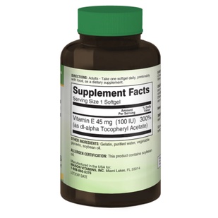 [HÀNG MỸ - DATE 5/2024] People's Choice 100 IU Vitamin E Softgels 30 VIÊN