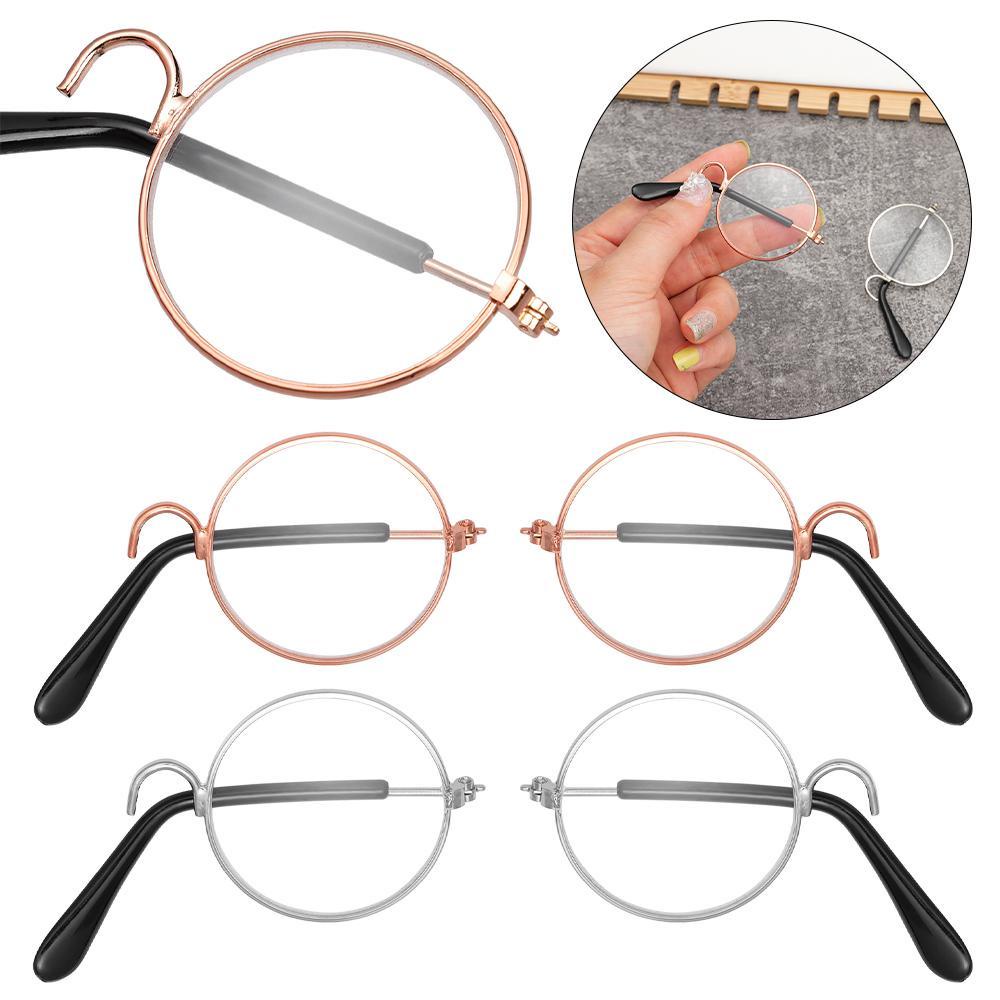 Mắt Kính Gọng Tròn Phối Lông Xù Đáng Yêu Cho Búp Bê