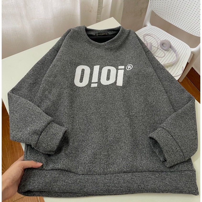 Áo len lót nỉ unisex form rộng freesize/ Áo nỉ OIOI oversize Hàn Quốc