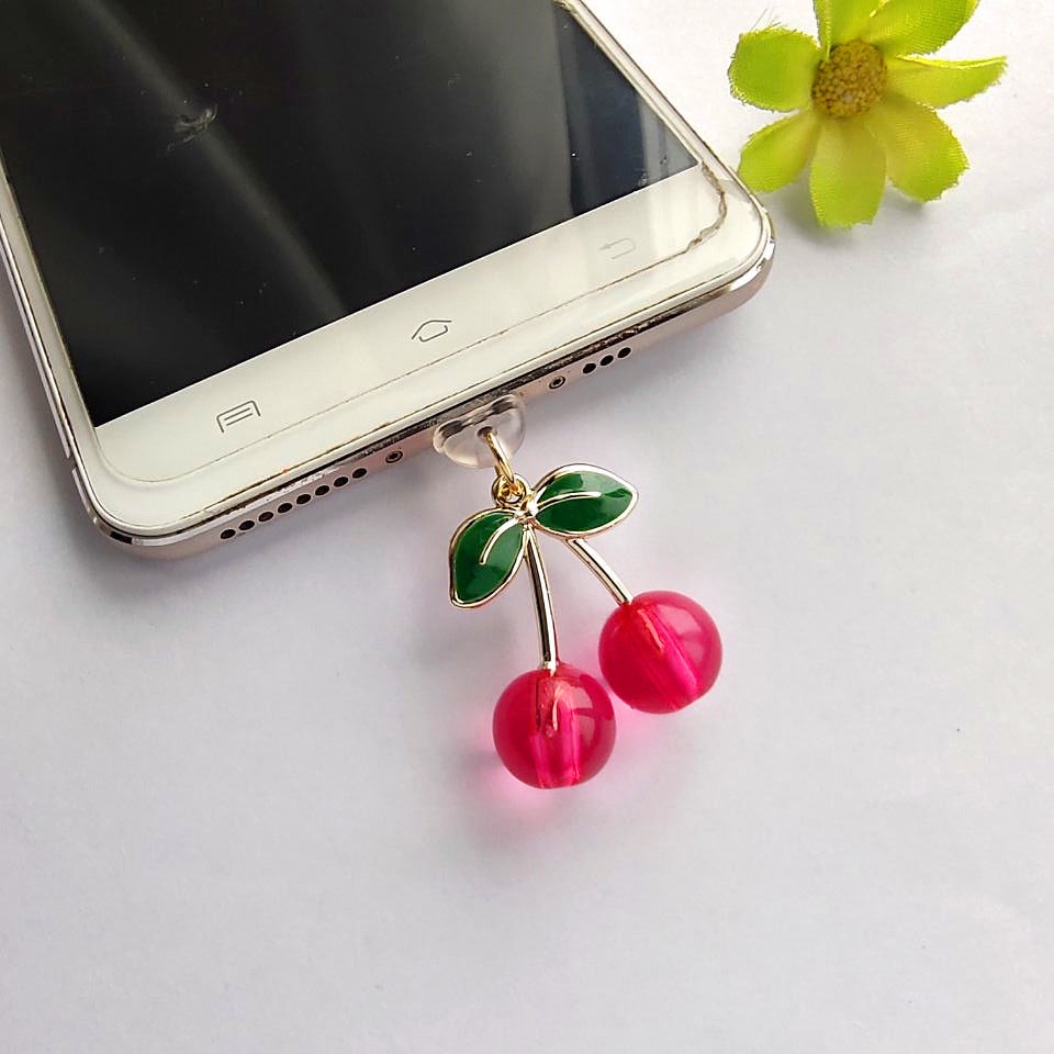 Mặt Dây Chuyền Cắm Sạc Chống Bụi Hình Trái Cây Mini Thông Dụng Cho Học Sinh