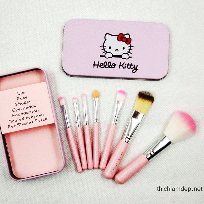 Bộ cọ trang điểm cá nhân Hello Kitty 7 cây