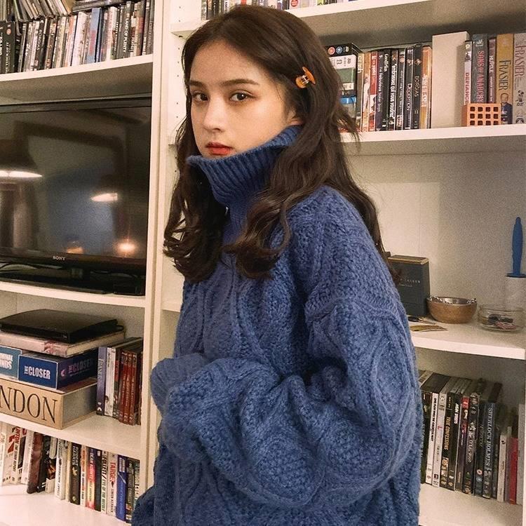 Áo len cổ lọ tay dài phong cách thời trang thanh lịch cho nữ