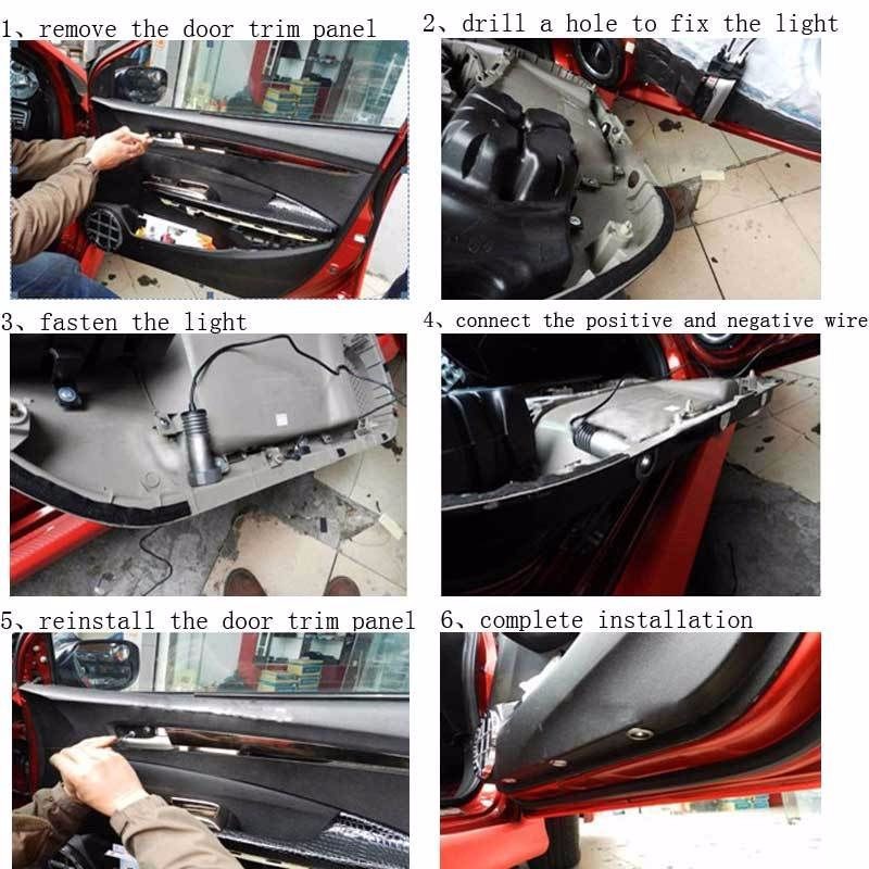 Đèn LED Laser Chiếu Logo Gắn Cửa Xe Hơi Ford Mustang Pony Ghost Shadow