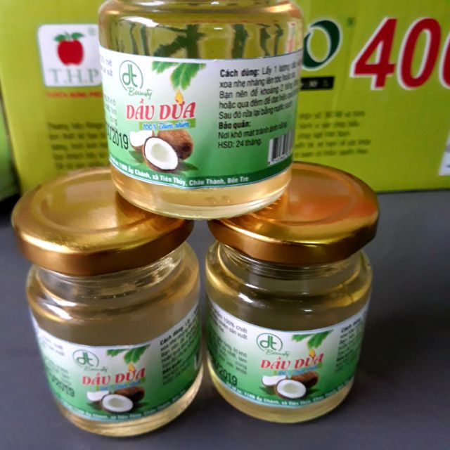 Dầu dừa lọ 100ml nấu thủ công nguyên chất 100% cực thơm