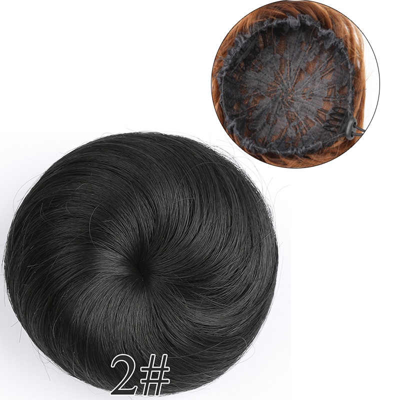 Búi tóc giả WIGSIN hình bánh donut dễ thương linh hoạt tùy chọn màu sắc