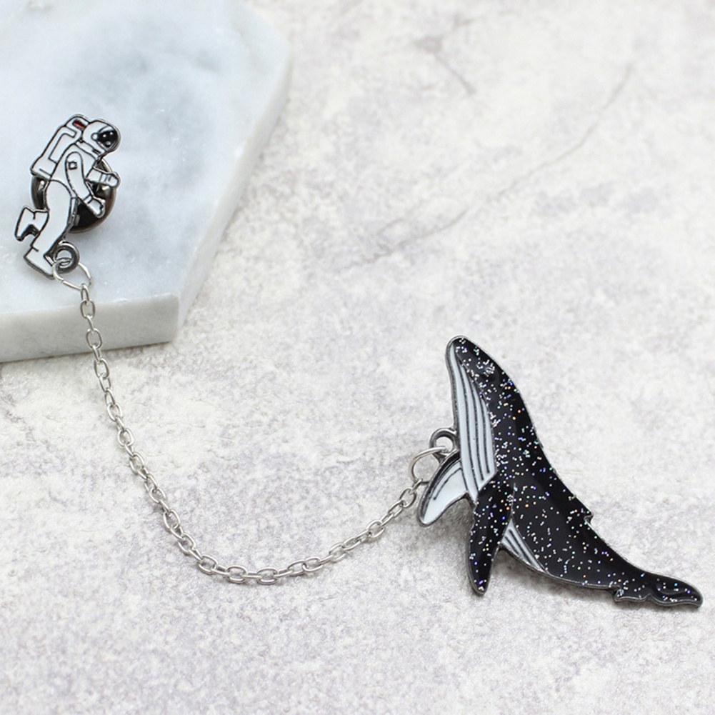 YOML✔Unisex Astronaut Whale Enamel Badge Lapel Brooch Pin Clothing Collar Jewelry