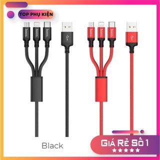 Cáp sạc 3 in 1 Lightning Micro USB Type-C dài 1m Hoco X14-Bảo hành 12 tháng Giá rẻ nhất shopee 2020
