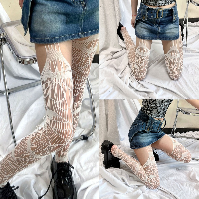 Quần Tất Lưới Họa Tiết Hình Học Quyến Rũ Dành Cho Nữ