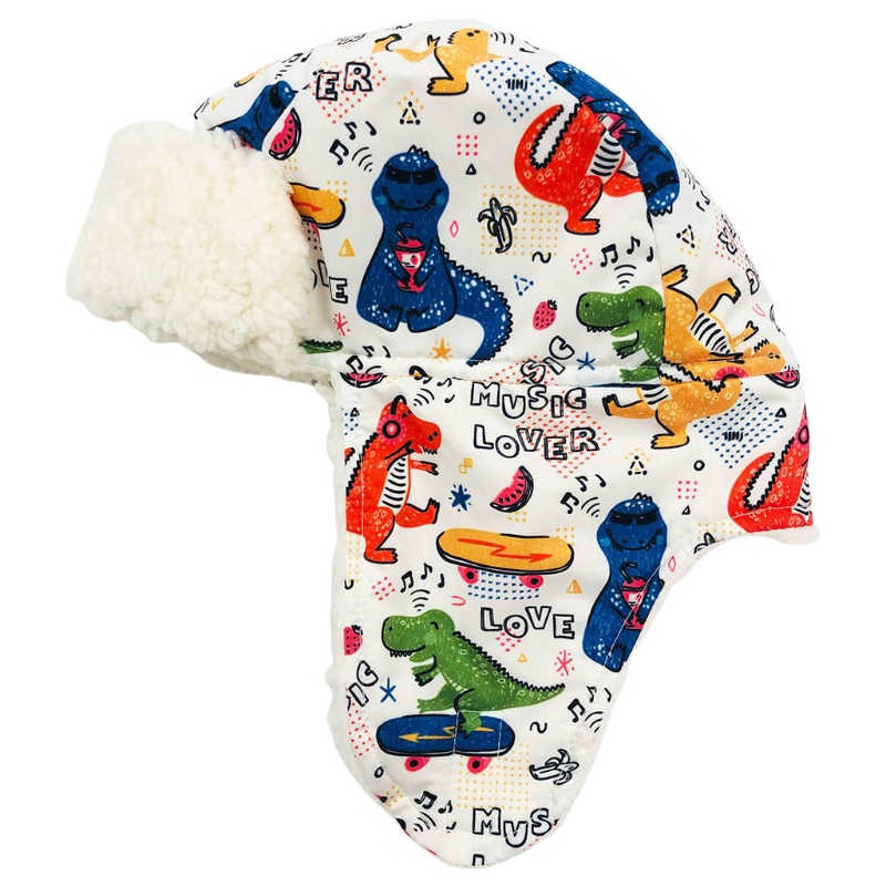 Set Đồ Mùa Đông 2 Món Gồm Mũ Và Găng Tay Phủ Lông Chống Nước In Họa Tiết Thú Hoạt Hình Giữ Ấm Cho Bé